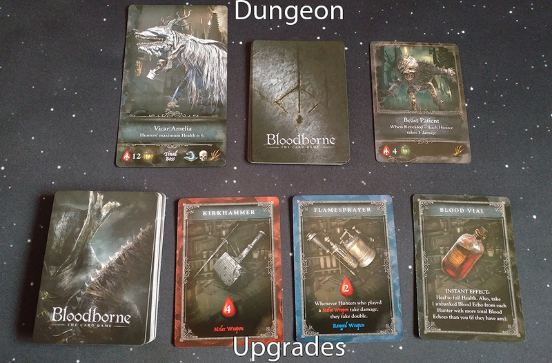 Normally you would put the blood echoes on the monster card, but I left them off to show the art